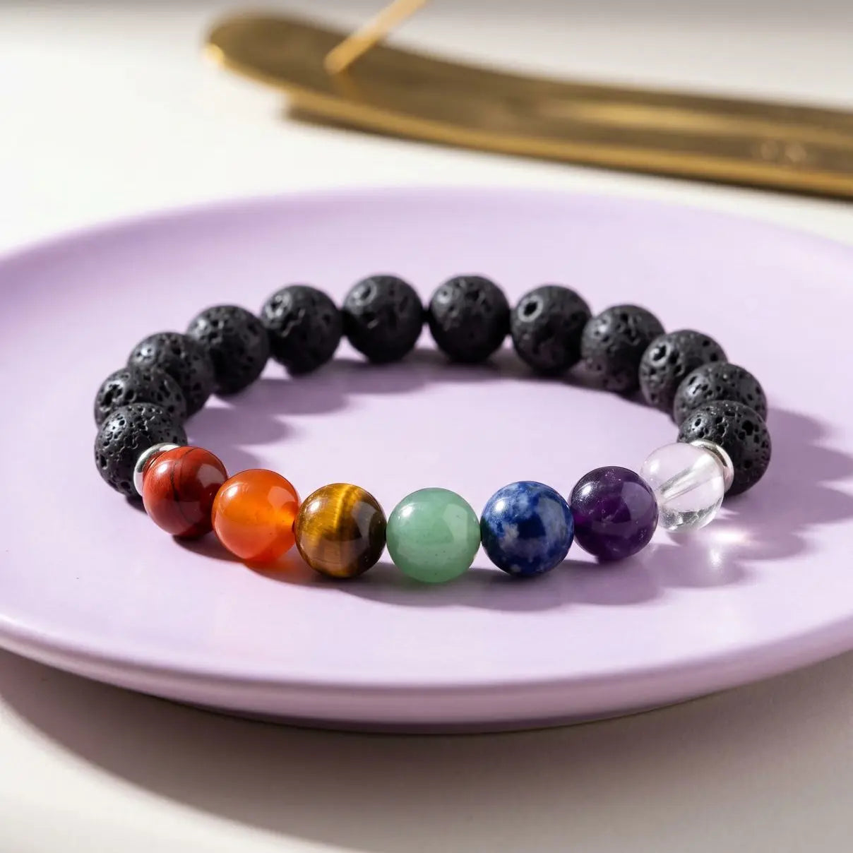 Lava + 7 Chakra Bracelet