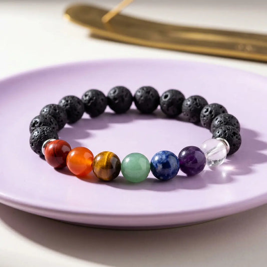 Lava + 7 Chakra Bracelet